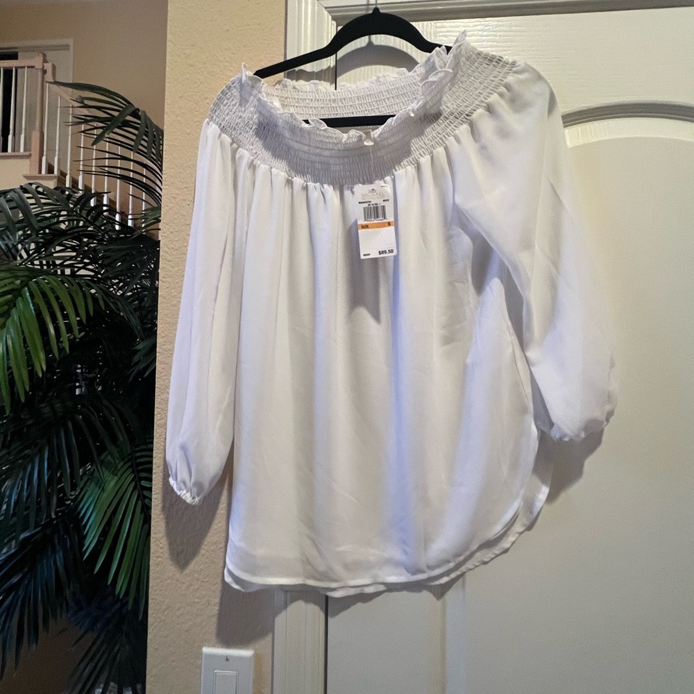 Michael Kors off the shoulder white blouse